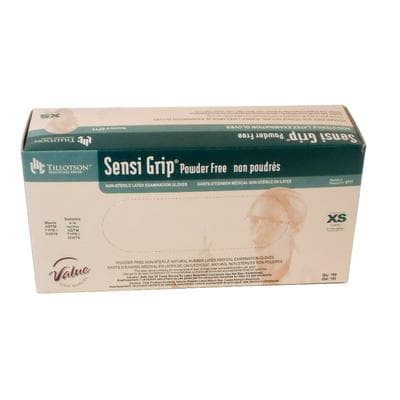 Sensi Grip® Latex Exam Gloves, Powder Free, Non-Sterile, Extra Small, 100/Box - Sensi Grip® Latex Exam Gloves – Powder Free, 100/Box - Extra Small - Image 1