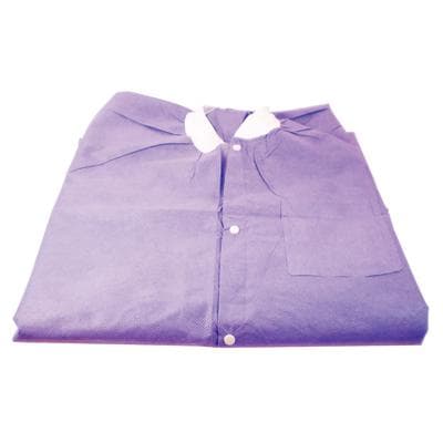 Extra-Safe Knee-Length Lab Coats, Purple, Large, 10/Pk, 3660PPL thumbnail 7