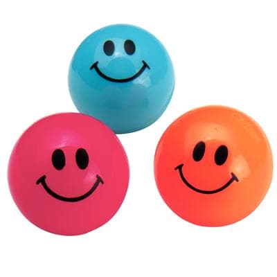 Smile Face Bouncing Balls, Assorted Colors, 1" Diameter, 48/Pkg - Smile Face Bouncing Balls, Assorted Colors, 1, 48/Pkg - Balls - Image 1