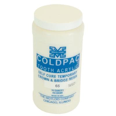 Coldpac Tooth Acrylic Powder, Shade 65, 16 oz Bottle thumbnail 2