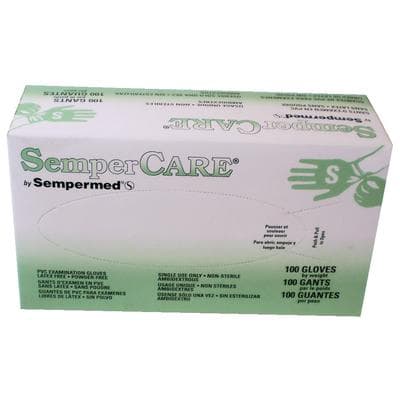 SemperCare® Stretch Vinyl Exam Gloves, Powder Free, Non-Sterile, Small, White/Cream, 100/Box, SCVNP102 thumbnail 13