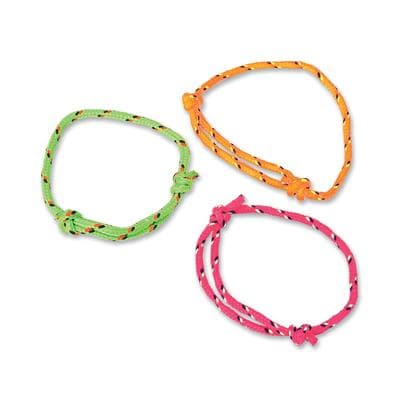 Neon Friendship Rope Bracelets, Assorted Colors, Adjustable 1-1/2" - 3-1/2", 72/Pkg - Neon Friendship Rope Bracelets, Assorted Colors,  Adjustable, 72/Pkg - Bracelets - Image 1