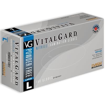 VitalGard Nitrile Exam Gloves, Powder-Free, Latex-Free, Textured, Non-Sterile, Large, Blue, 100/Box, VNPF100L thumbnail 17
