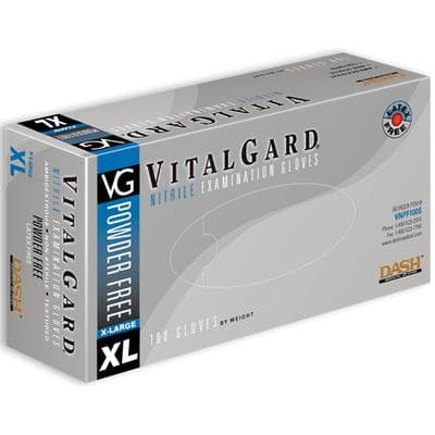 VitalGard® Nitrile Exam Gloves, Powder Free, Latex Free, Non-Sterile, Textured, Extra Large, Blue, 100/Box, VNPF100XL thumbnail 15