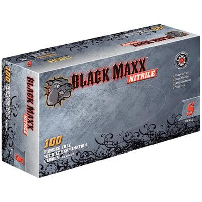 Black Maxx Nitrile Exam Gloves, Powder Free, Textured, Non-Sterile, Small, Black, 100/Box, BMN100S thumbnail 21