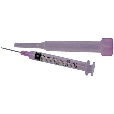 Monoject Hypodermic Syringe with Needle, 3cc/3mL, 20G x 1", Pink, Conventional LDS, Sterile, 100/Box thumbnail 2