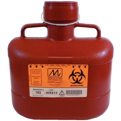 Medegen Sharps-Tainer Locking Sharps Container, Medium, 6.2 Qt, Red, Nonstackable, 182 thumbnail 2