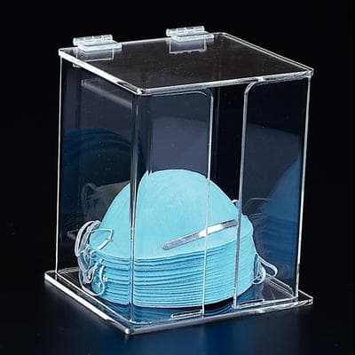 Plasdent Molded Face Mask Organizer, Clear Acrylic, Countertop, 6-1/2" W x 7-1/4" H x 5-5/8" D, 1211 thumbnail 4
