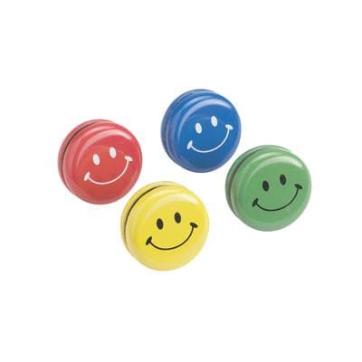 Smile Face Yo-Yos, Assorted Colors, 2" Diameter, 12/Pkg - Smile Face Yo-Yos, Assorted Colors, 2, 12/Pkg - Yo-Yos - Image 1