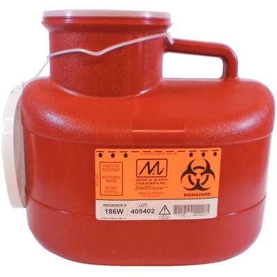 Medegen Sharps-Tainer Locking Cap Sharps Container, Large, Wide Opening, 12 Quart, Red/White, 186W thumbnail 3
