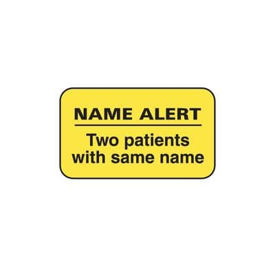 Patterson Office Supplies Chart Labels - DDS/MD - Name Alert, Fluorescent Yellow, 1-1/2" W x 7/8" H, 500/Roll - Chart Labels - DDS/MD - Name Alert, Fluorescent Yellow, 1-1/2" W x 7//8" H, 500/Roll - Image 1