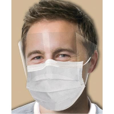 Crosstex Ultra Sensitive FogFree Surgical Face Mask with Shield, ASTM Level 3, White, Ear Loop, 25/Box, GCPWS thumbnail 14