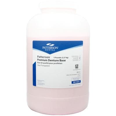 Patterson® Premium Denture Base Powder, Clear, 5 lb - Patterson® Premium Denture Base Powder - Powder, Clear, 5 lb - Image 1