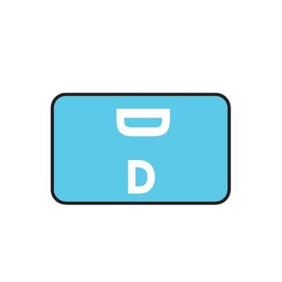 Smead® Alpha-Z™ Compatible Individual File Box Label, 1-5/8" W x 1" H, Letter D, Light Blue, 100/Pkg - Smead® Alpha-Z™ Compatible Individual File Box Label, 1-5/8" W x 1" H, 100/Pkg - D, Light Blue - Image 1