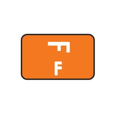 Smead® Alpha-Z™ Compatible Individual File Box Label, 1-5/8" W x 1" H, Letter F, Orange, 100/Pkg - Smead® Alpha-Z™ Compatible Individual File Box Label, 1-5/8" W x 1" H, 100/Pkg - F, Orange - Image 1