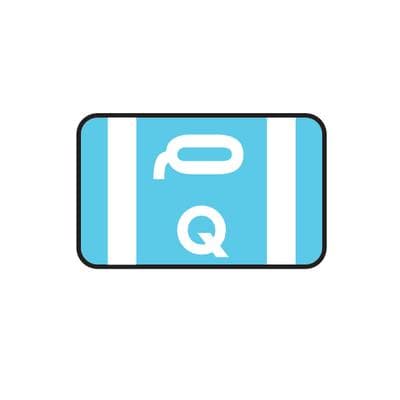 Smead® Alpha-Z™ Compatible Individual File Box Label, 1-5/8" W x 1" H, Letter Q, Light Blue, 100/Pkg - Smead® Alpha-Z™ Compatible Individual File Box Label, 1-5/8" W x 1" H, 100/Pkg - Q, Light Blue - Image 1