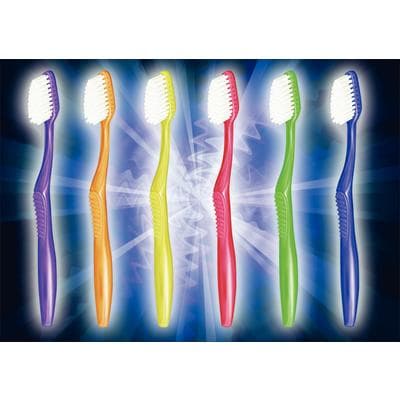 Reminder (DDS) Personalized Postcards, Neon Brushes Design, 6" W x 4-1/4" H, Full Color, 100/Pkg - Reminder (DDS) Personalized Postcards, 100/Pkg - Neon Brushes, 6" W x 4-1/4" H - Image 1