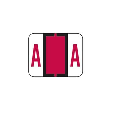 Smead® Alpha-Z™ BCCR/BCCS Compatible Roll Label, 1-1/4" W x 1" H, Letter A, Red, 500/Roll - Smead® Alpha-Z™ BCCR/BCCS Compatble Roll Label, 1-1/4" W x 1" H, 500/Roll - A, Red - Image 1