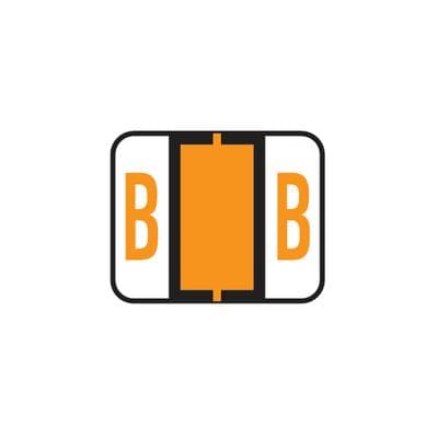 Smead® Alpha-Z™ BCCR/BCCS Compatible Roll Label, 1-1/4" W x 1" H, Letter B, Light Orange, 500/Roll - Smead® Alpha-Z™ BCCR/BCCS Compatble Roll Label, 1-1/4" W x 1" H, 500/Roll - B, Light Orange - Image 1