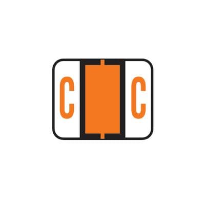 Smead® Alpha-Z™ BCCR/BCCS Compatible Roll Label, 1-1/4" W x 1" H, Letter C, Dark Orange, 500/Roll - Smead® Alpha-Z™ BCCR/BCCS Compatble Roll Label, 1-1/4" W x 1" H, 500/Roll - C, Dark Orange - Image 1