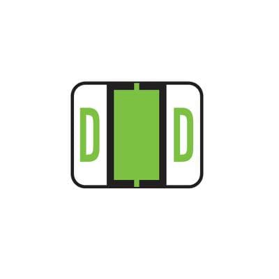 Smead® Alpha-Z™ BCCR/BCCS Compatible Individual Labels File Box Label, 1-1/4" W x 1" H, Letter D, Light Green, 120/Pkg - Smead® Alpha-Z™ BCCR/BCCS Compatible Individual Labels File Box Label, 1-1/4" W x 1" H, 120/Pkg - D, Light Green - Image 1