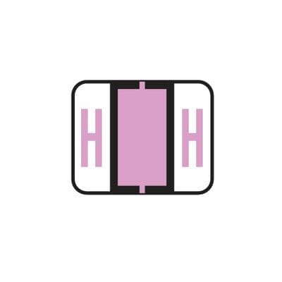 Smead Alpha-Z Compatible Individual File Box Labels, 1-1/4" W x 1" H, Letter H, Lavender, 120/Pkg - Smead® Alpha-Z™ BCCR/BCCS Compatible Individual Labels File Box Label, 1-1/4" W x 1" H, 120/Pkg - H, Lavender - Image 1