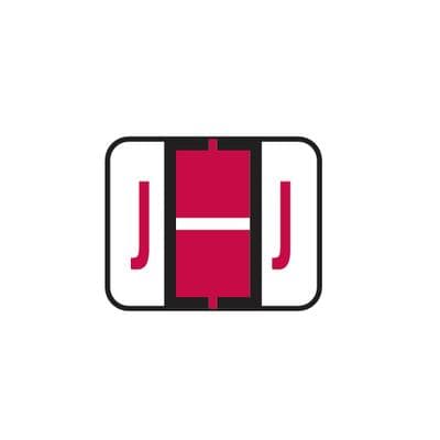Smead® Alpha-Z™ BCCR/BCCS Compatible Roll Label, 1-1/4" W x 1" H, Letter J, Red, 500/Roll - Smead® Alpha-Z™ BCCR/BCCS Compatble Roll Label, 1-1/4" W x 1" H, 500/Roll - J, Red - Image 1