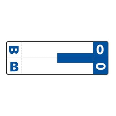Smead® Alpha-Z™ Compatible Name File Box Label, 3-5/8" W x 1-5/32" H, B/O, Dark Blue, 100/Pkg - Smead® Alpha-Z™ Compatible Name File Box Label, 3-5/8" W x 1-5/32" H, 100/Pkg - B/O, Blue - Image 1