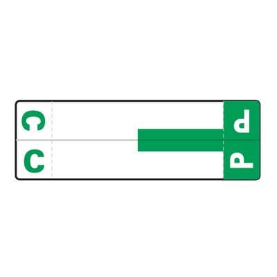 Smead® Alpha-Z™ Compatible Name File Box Label, 3-5/8" W x 1-5/32" H, C/P, Dark Green, 100/Pkg - Smead® Alpha-Z™ Compatible Name File Box Label, 3-5/8" W x 1-5/32" H, 100/Pkg - C/P, Dark Green - Image 1
