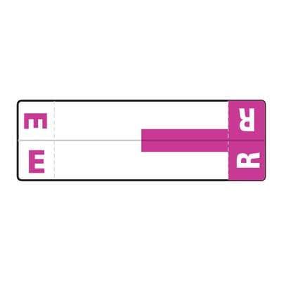 Smead® Alpha-Z™ Compatible Name File Box Label, 3-5/8" W x 1-5/32" H, 100/Pkg - E/R, Purple - Smead® Alpha-Z™ Compatible Name File Box Label, 3-5/8" W x 1-5/32" H, 100/Pkg - E/R, Purple - Image 1