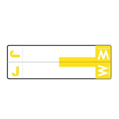 Smead® Alpha-Z™ Compatible Name File Box Label, 3-5/8" W x 1-5/32" H, 100/Pkg - J/W, Yellow - Smead® Alpha-Z™ Compatible Name File Box Label, 3-5/8" W x 1-5/32" H, 100/Pkg - J/W, Yellow - Image 1
