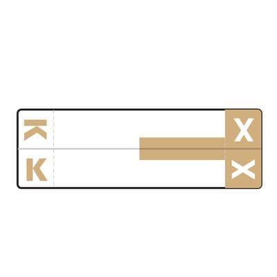 Smead Alpha-Z Compatible Name File Box Label, 3-5/8" W x 1-5/32" H, K/X, Light Brown, 100/Pkg - Smead® Alpha-Z™ Compatible Name File Box Label, 3-5/8" W x 1-5/32" H, 100/Pkg - K/X, Light Brown - Image 1