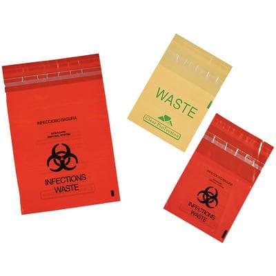 Plasdent Stick-On Red Bio Hazard Waste Bags, 9" x 10", 200/Box, PS-850 thumbnail 11