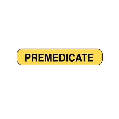 Chart Labels - DDS/MD - Premedicate, Fluorescent Orange, 2" W x 3/8" H, 500/Roll - Chart Labels - DDS/MD - Premedicate, Fluorescent Orange, 2 W x 3//8 H, 500/Roll - Image 1