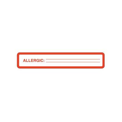Chart Labels - DDS/MD - Allergic, White, 5-1/2" W x 1" H, 175/Roll - Chart Labels - DDS/MD - Allergic, White, 5-1/2" W x 1" H, 175/Roll - Image 1