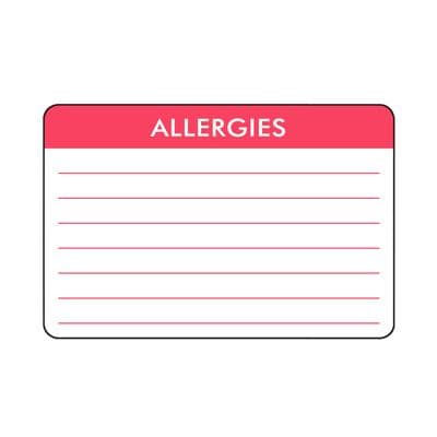 Patterson Office Supplies Chart Labels - DDS/MD - Allergies, White, 3" W x 2" H, 500/Roll - Chart Labels - DDS/MD - Allergies, White, 3 W x 2 H - Image 1