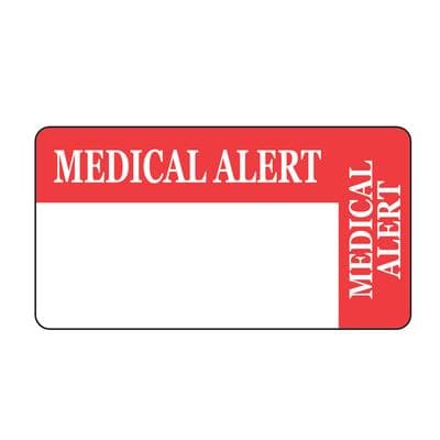 Patterson Office Supplies Medical Alert Chart Labels, DDS/MD, Red/White, 3-1/4" x 1-3/4", 500/Pkg - Chart Labels - DDS/MD - Medical Alert - Image 1