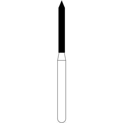 NTI Diamond Bur, FG, Super Coarse, Beveled Cylinder, 1.2 mm Diameter, 10.0 mm Length, #886-012, 5/Pack thumbnail 7