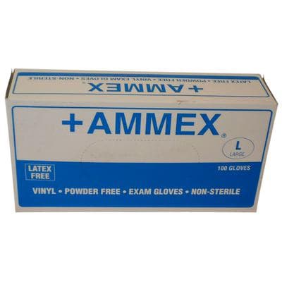 +Ammex Vinyl Exam Gloves, Powder Free, Non-Sterile, Large, Clear, 100/Box thumbnail 12