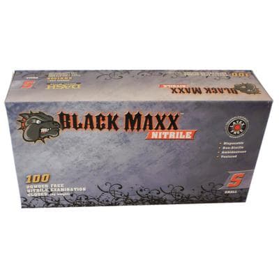 Black Maxx Nitrile Exam Gloves, Powder Free, Textured, Non-Sterile, Small, Black, 100/Box, BMN100S thumbnail 22