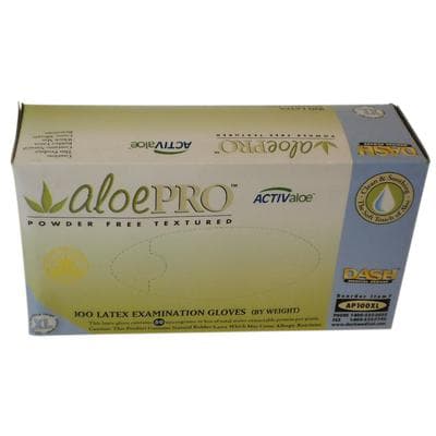 AloePRO™ Latex Examination Gloves, Powder Free, Textured, Extra Large, Natural, 100/Box, AP100XL thumbnail 13
