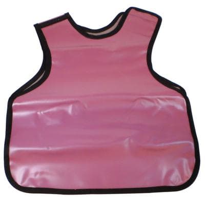 Palmero Cling Shield Child Pano Dual X-Ray Apron, Mauve Vinyl with Black Binding, 0.3mm Lead-Lined, 19-7/8" x 19-1/2", No Collar thumbnail 4