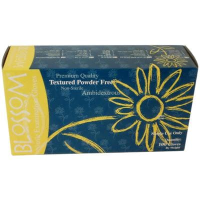 Blossom® Blue Textured Nitrile Exam Gloves, Powder Free, Latex Free, Non-Sterile, Large, 100/Box, 4228 thumbnail 2