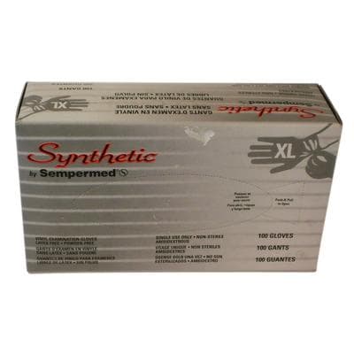 Sempermed SemperCare Synthetic Vinyl Exam Gloves, Powder Free, Non-Sterile, Extra Large, White, 100/Box thumbnail 2