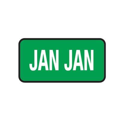 Tab® Compatible Individual Monthly Aging Label, 1" W x 1/2" H, 500/Roll - January, Dark Green - Tab® Compatible Individual Monthly Aging Label, 1" W x 1/2" H, 500/Roll - January, Dark Green - Image 1