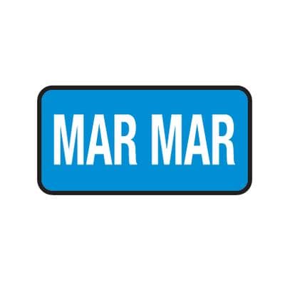 Tab® Compatible Individual Monthly Aging Label, 1" W x 1/2" H, March, Light Blue, 500/Roll - Tab® Compatible Individual Monthly Aging Label, 1" W x 1/2" H, 500/Roll - March, Light Blue - Image 1