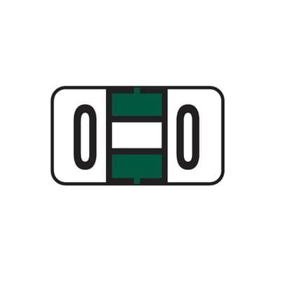 Jeter® 7100 Series Compatible File Box Alpha Label, Letter O, 1-5/8" W x 15/16" H, Dark Green, 225/Pkg - Jeter® 7100 Series Compatible File Box Alpha Label, 1-5/8" W x 15/16" H, 225/Pkg - O, Dark Green - Image 1