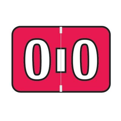 Jewel Tone™ Alpha Label, Individual Roll Letter 'O', 1-1/2" W x 1" H, Red, 500/Roll - Jewel Tone™  Alpha Label, Individual Roll Letter, 1-1/2 W x 1 H, 500/Roll - O, Red - Image 1