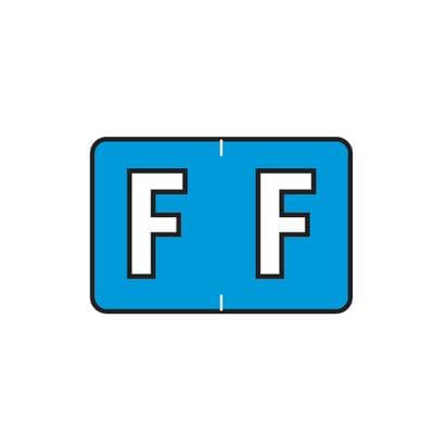 Barkley ABKM and Sycom Compatible Alpha File Box Label, 1-1/2" W x 1" H, Letter F, Blue, 225/Pkg - Barkley® ABKM and Sycom® Compatible Alpha File Box Label, 1-1/2 W x 1 H, 225/Pkg - F, Blue - Image 1