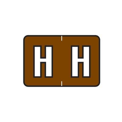 Barkley ABKM and Sycom Compatible Alpha File Box Label, 1-1/2" W x 1" H, Letter H, Brown, 225/Pkg - Barkley® ABKM and Sycom® Compatible Alpha File Box Label, 1-1/2 W x 1 H, 225/Pkg - H, Brown - Image 1